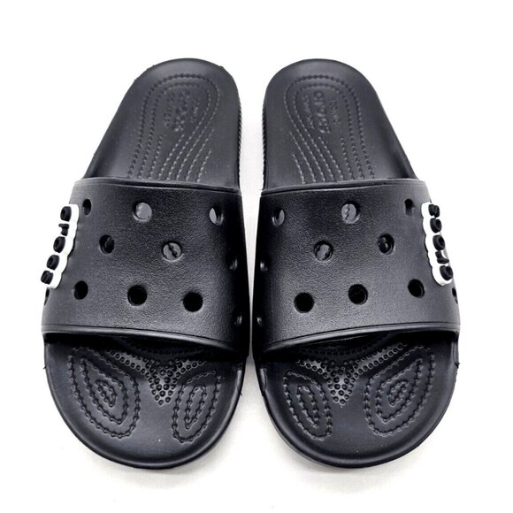 CROCS UNISEX SLIDERS Slip on Sandals Black W 7/M 5 - Picture 1 of 5